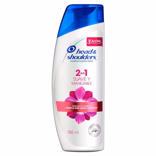Shampoo head & Shoulders 2en1 Suave y manejable 180ml