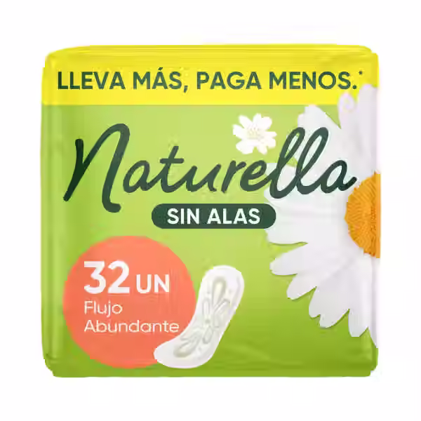 Naturella Invisible Flujo Moderado Sin Alas 32 Toallas