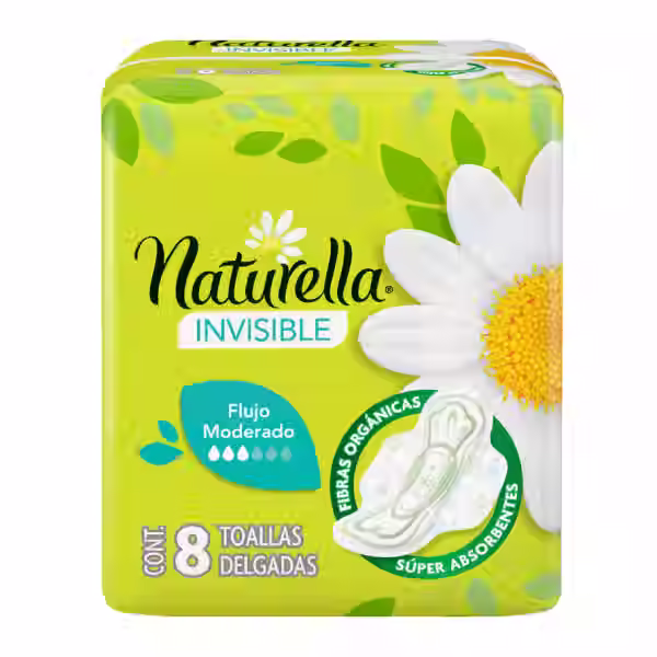 Naturella Invisble Con Alas Flujo Regular 8 Toallas