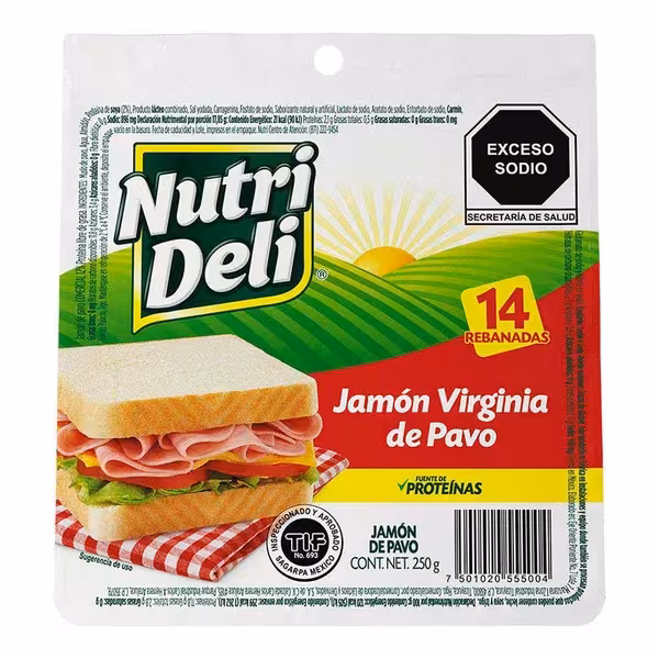 Jamon Virginia De Pavo Nutri deli 14Reb 250G