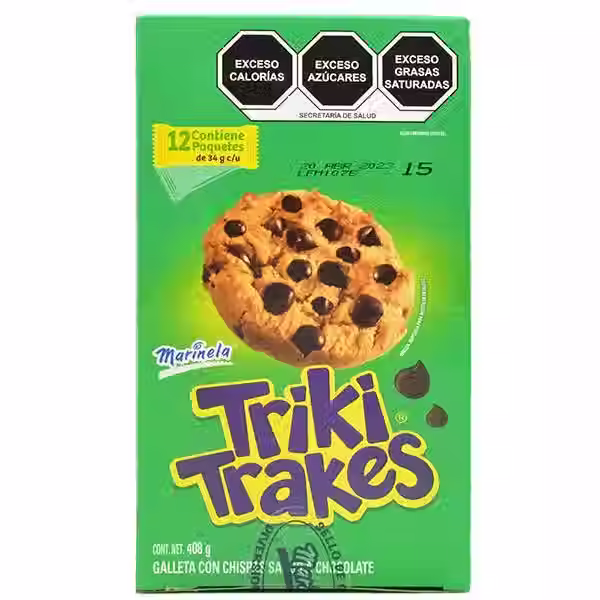 Triki-Trakes Marinela 408g Caja Con 12 Paquetes de 34g