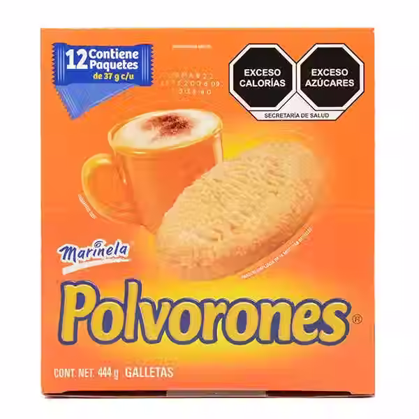Polvorones Marinela 444g Caja con 12 Paquetes de 37g