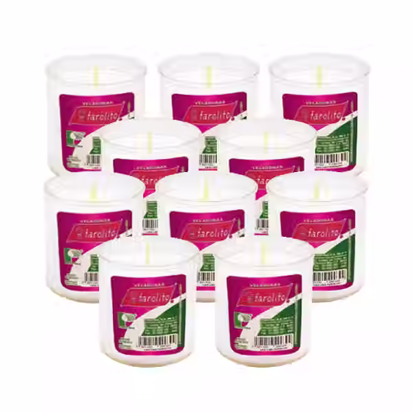 Veladoras EcoLight Farolito Blancas 30hrs 10pz